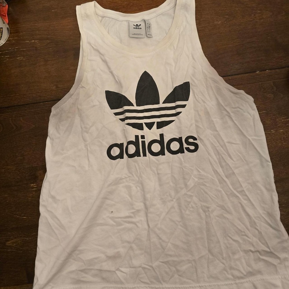 Adidas white tank top